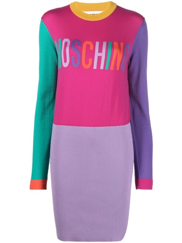 Moschino intarsia logo-knit jumper dress