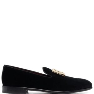 Dolce & Gabbana  logo-plaque velvet loafers
