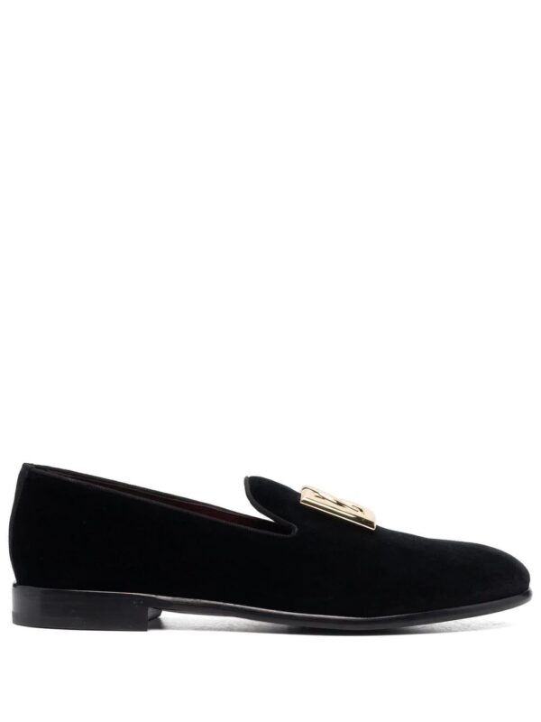 Dolce & Gabbana  logo-plaque velvet loafers