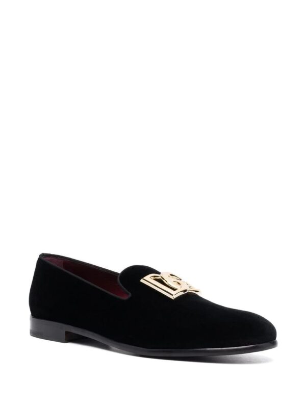 Dolce & Gabbana  logo-plaque velvet loafers - Image 2