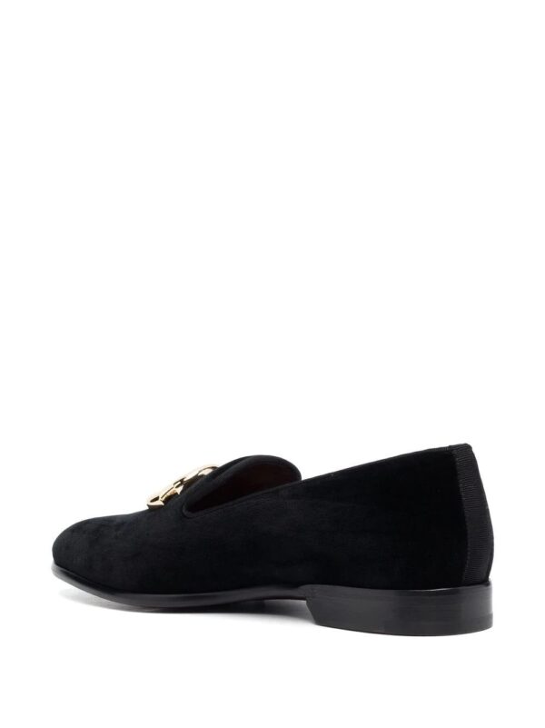 Dolce & Gabbana  logo-plaque velvet loafers - Image 3