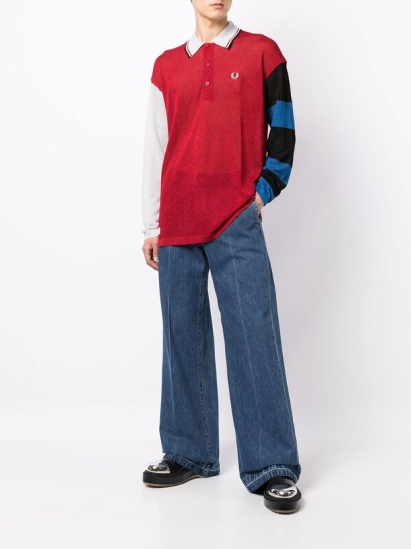 Fred Perry  x Charles Jeffery Loverboy Glitter Knitted Rugby Shirt - Image 2