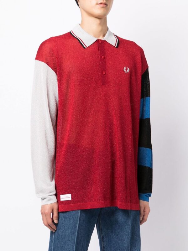 Fred Perry  x Charles Jeffery Loverboy Glitter Knitted Rugby Shirt - Image 3
