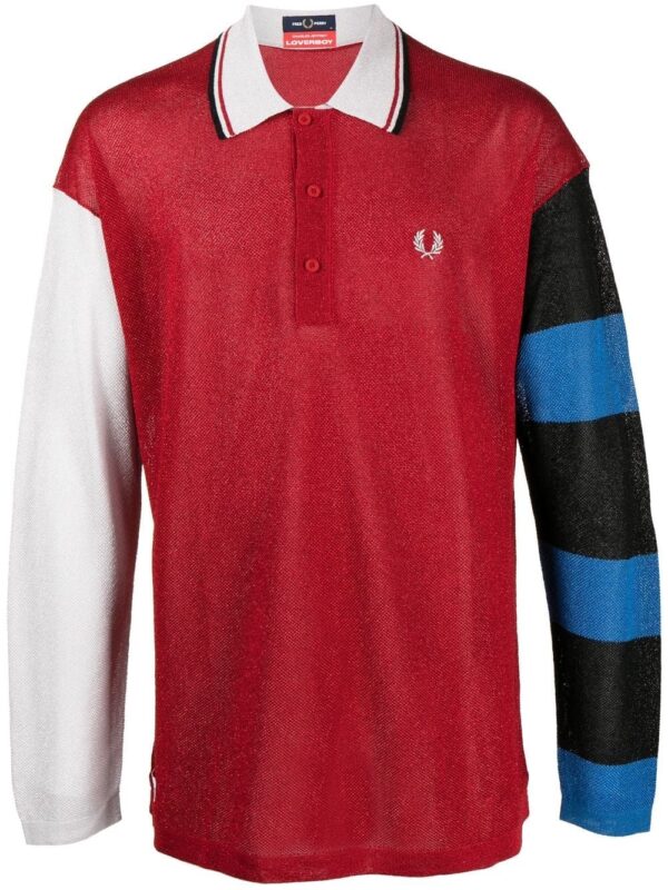 Fred Perry  x Charles Jeffery Loverboy Glitter Knitted Rugby Shirt