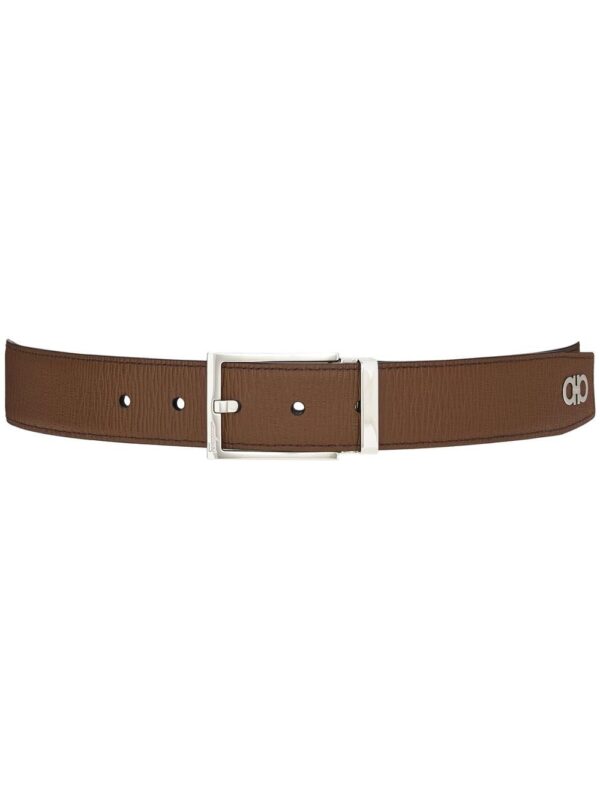 Ferragamo Gancini textured leather belt