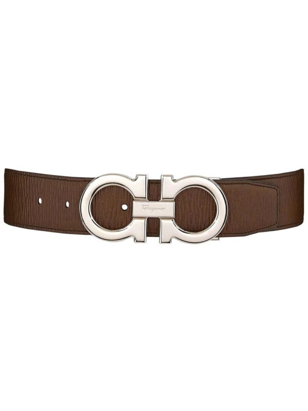 Ferragamo Gancini textured leather belt