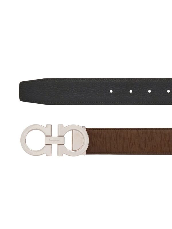 Ferragamo Gancini textured leather belt - Image 2