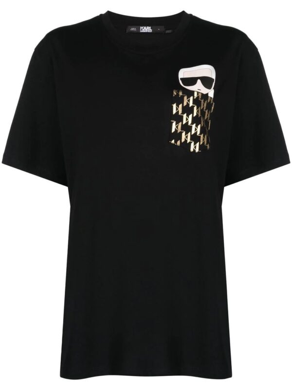Karl Lagerfeld  Ikonik Karl monogram-pocket T-shirt