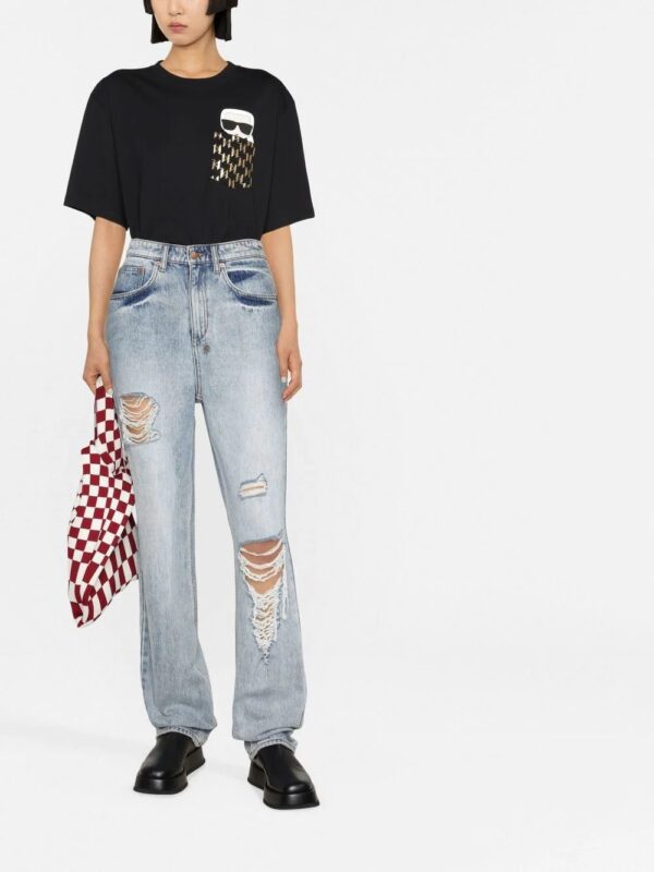 Karl Lagerfeld  Ikonik Karl monogram-pocket T-shirt - Image 2