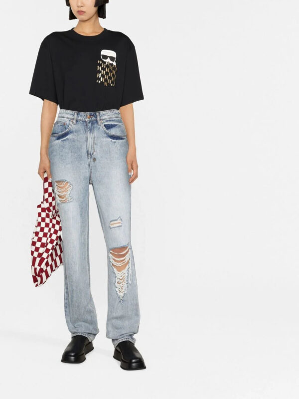 Karl Lagerfeld  Ikonik Karl monogram-pocket T-shirt - Image 2