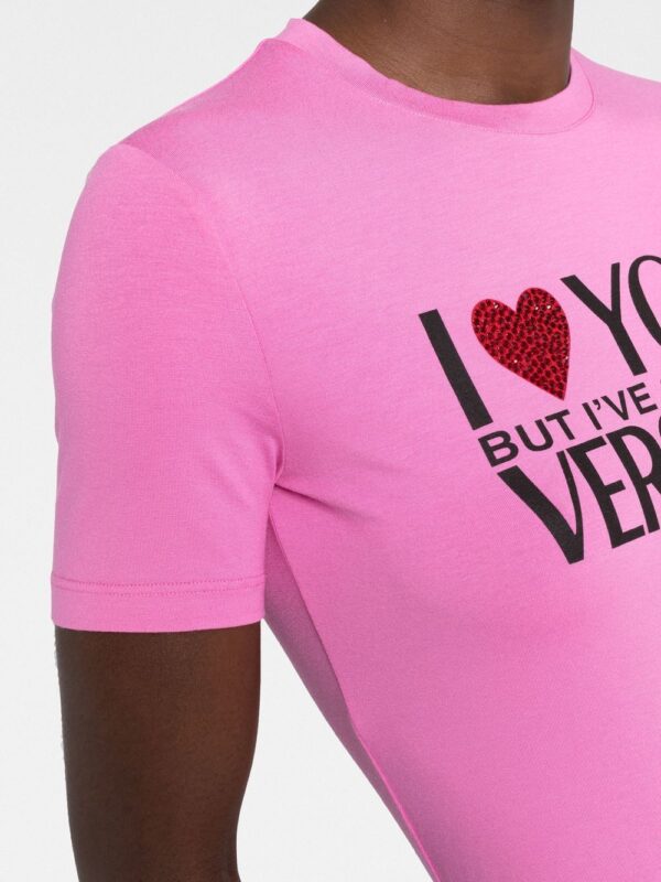 Versace  slogan-print T-shirt - Image 3