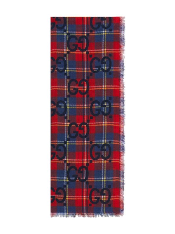 Gucci  GG Supreme tartan scarf