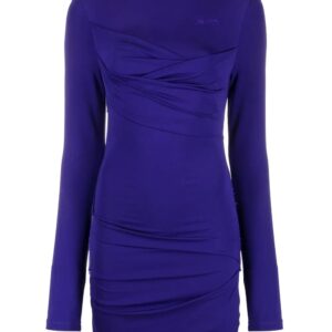Off-White  ruched long-sleeve mini dress