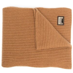 Dolce & Gabbana  gold-tone logo plaque cashmere scarf