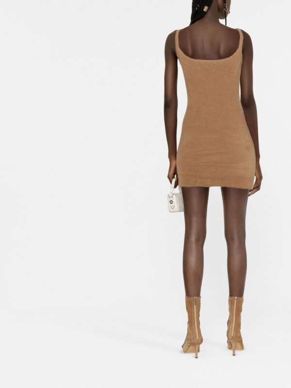 Off-White slogan detail fuzzy mini dress - Image 3