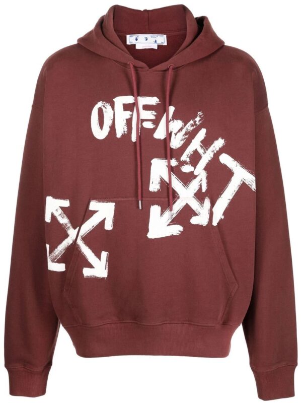 Off-White  Arrows paint script skate hoodie