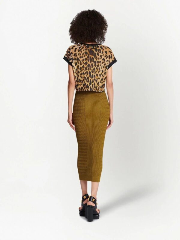 Balmain  leopard-print cropped T-shirt - Image 4