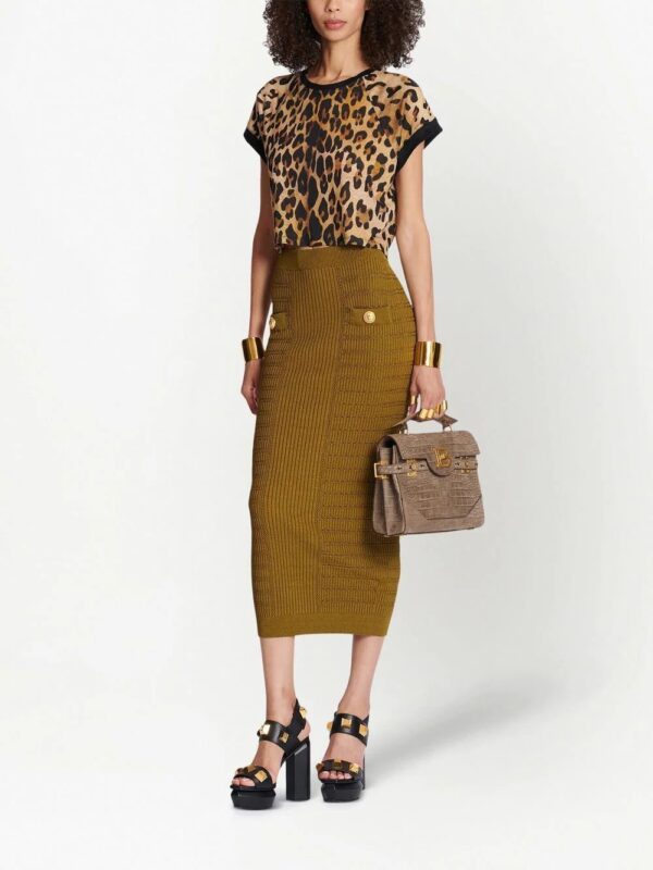 Balmain  leopard-print cropped T-shirt - Image 2