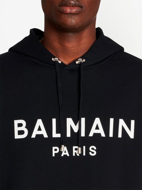 Balmain  logo-print drawstring hoodie - Image 4