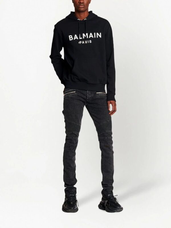 Balmain  logo-print drawstring hoodie