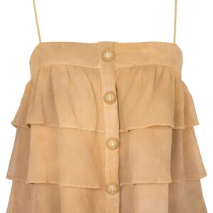Balmain ruffled silk blouse