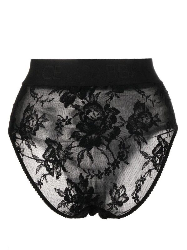 Dolce & Gabbana  floral-lace high-waist briefs - Image 2