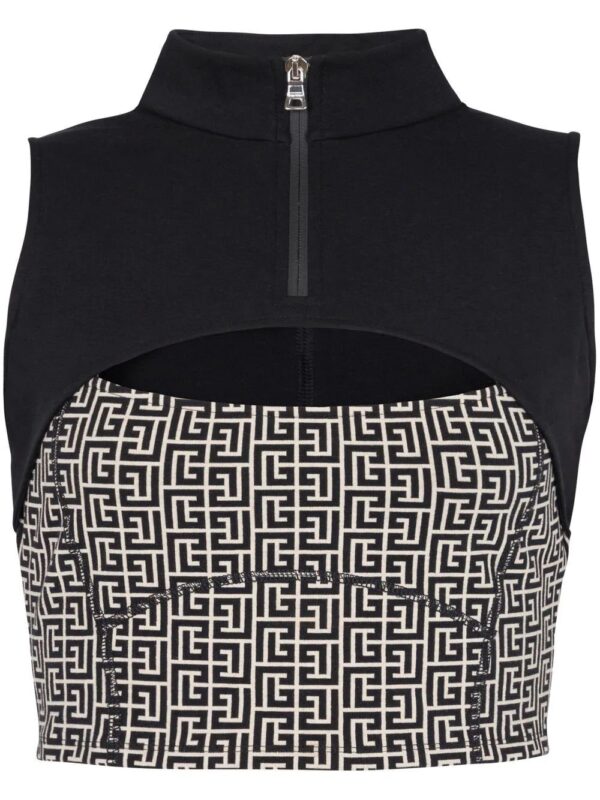 Balmain  monogram cut-out vest