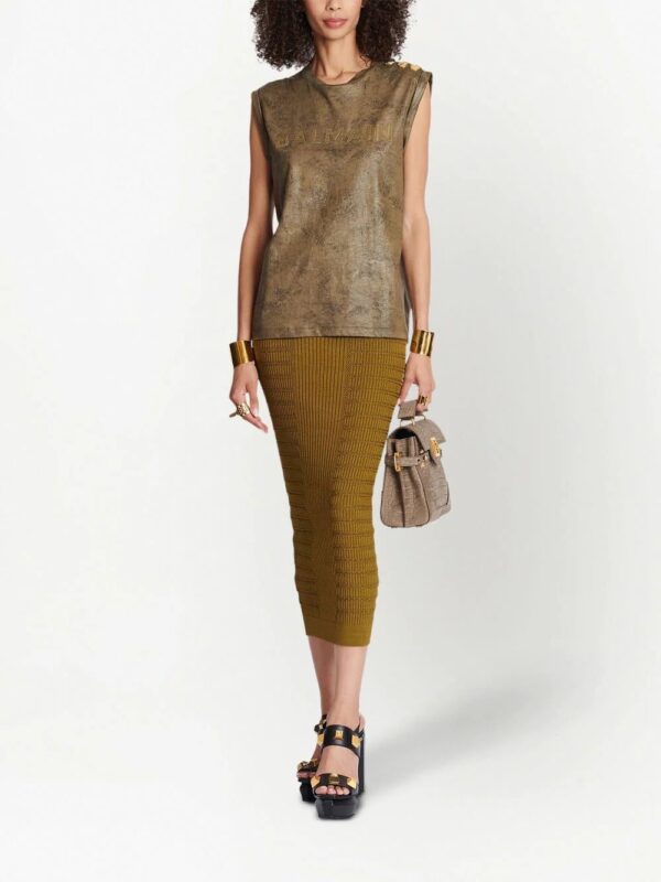 Balmain  logo-print organic-cotton tank top - Image 2