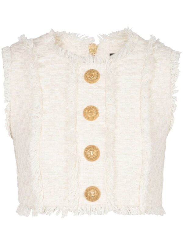 Balmain  tweed cropped top
