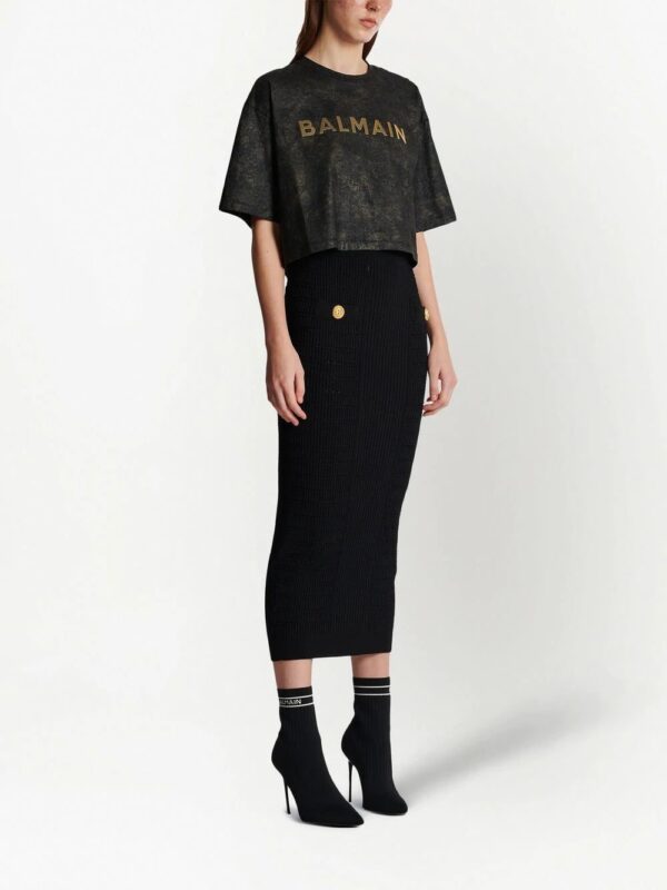 Balmain  logo-print detail T-shirt - Image 3
