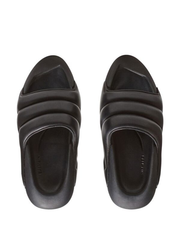 Balmain B-IT quilted platform slides - Image 4