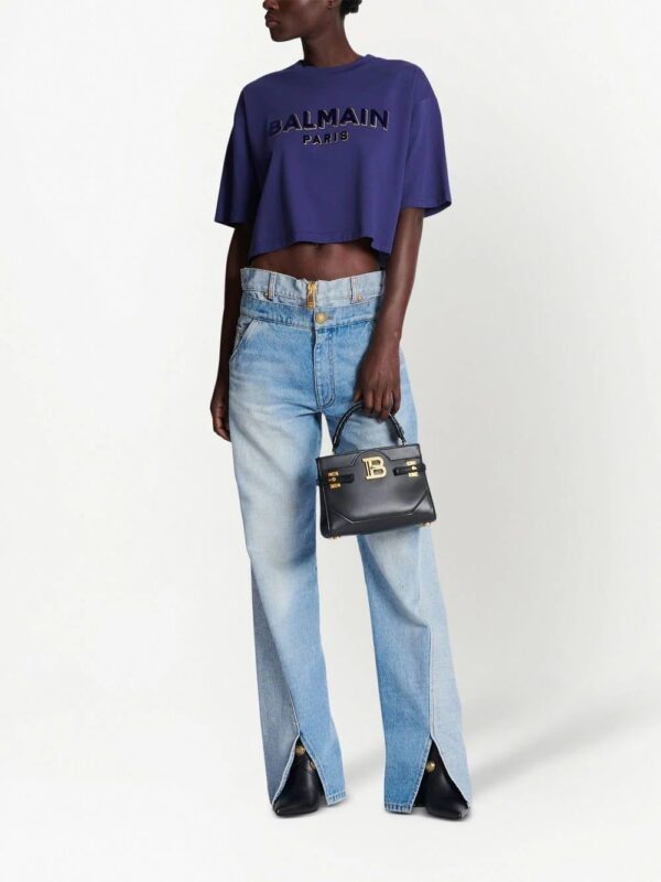 Balmain  logo-print cropped T-shirt - Image 2