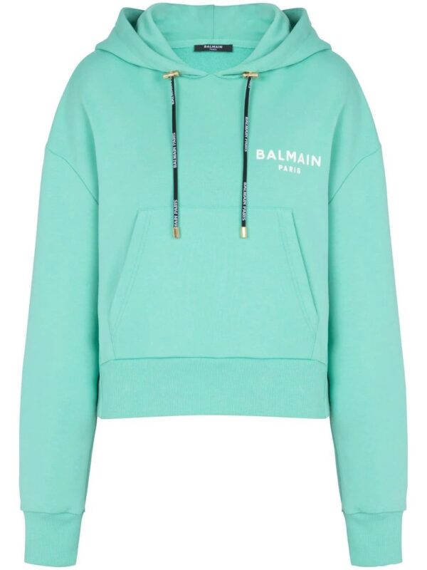 Balmain  chest logo-print detail hoodie