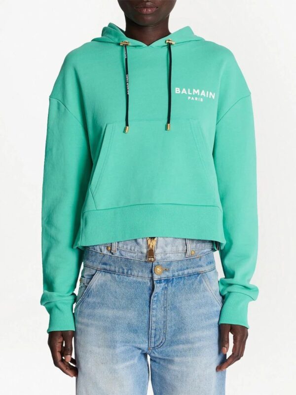 Balmain  chest logo-print detail hoodie - Image 3