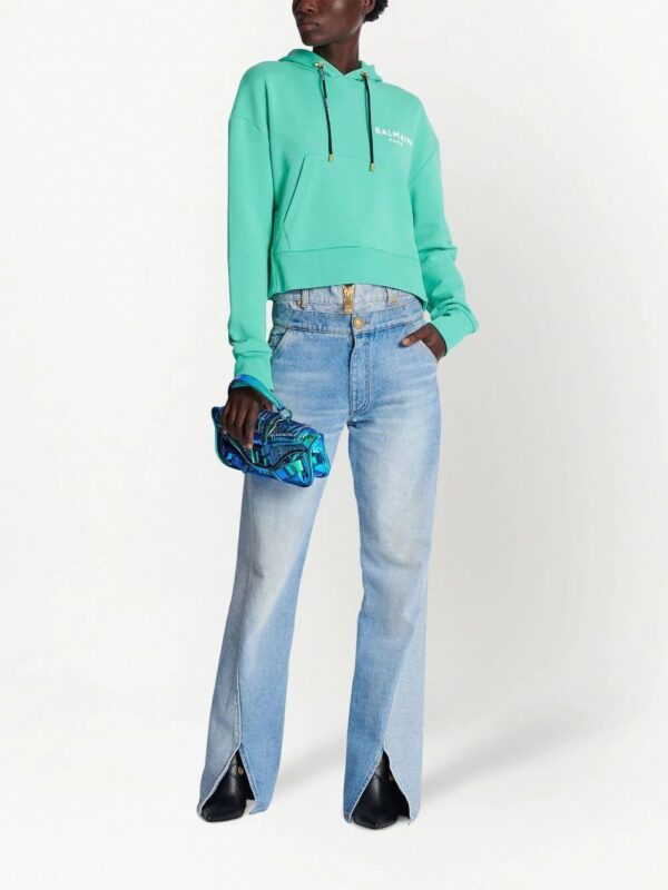Balmain  chest logo-print detail hoodie - Image 2