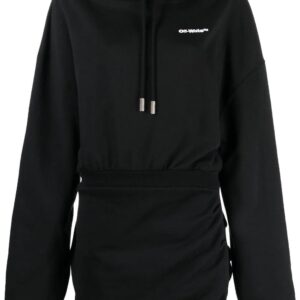 Off-White  logo-embroidered hoodie dress