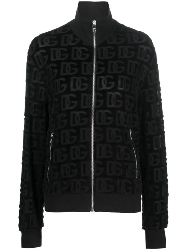Dolce & Gabbana  jacquard-logo zip-up sweatshirt