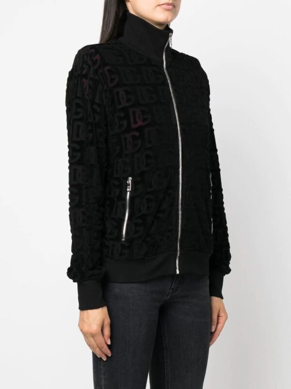 Dolce & Gabbana  jacquard-logo zip-up sweatshirt - Image 3