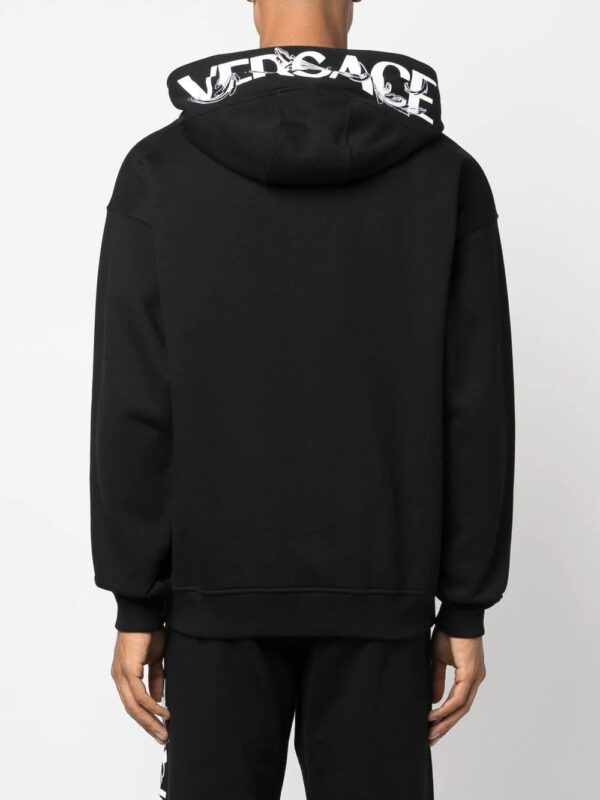 Versace  logo-print zip-fastening hoodie - Image 3