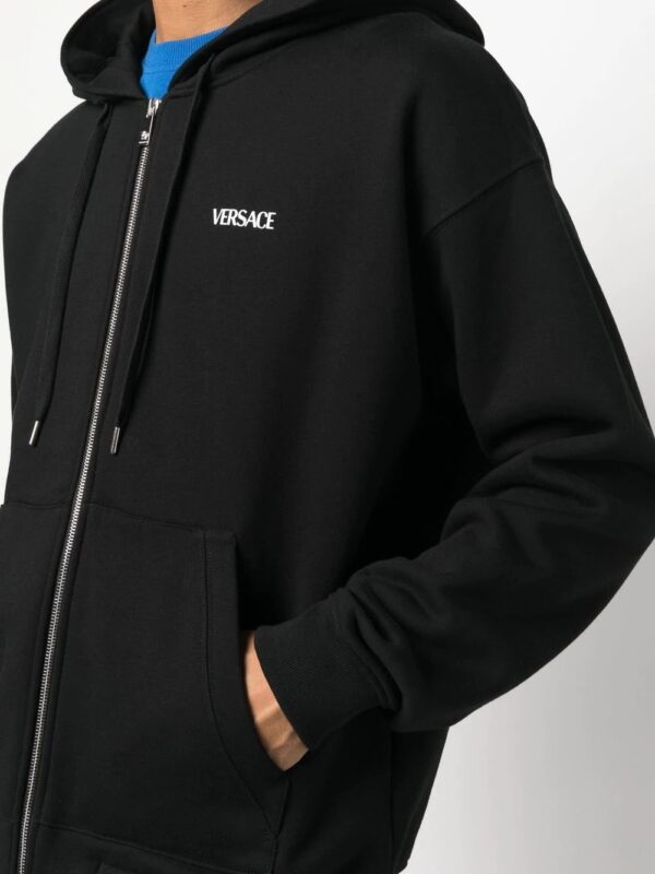 Versace  logo-print zip-fastening hoodie - Image 4