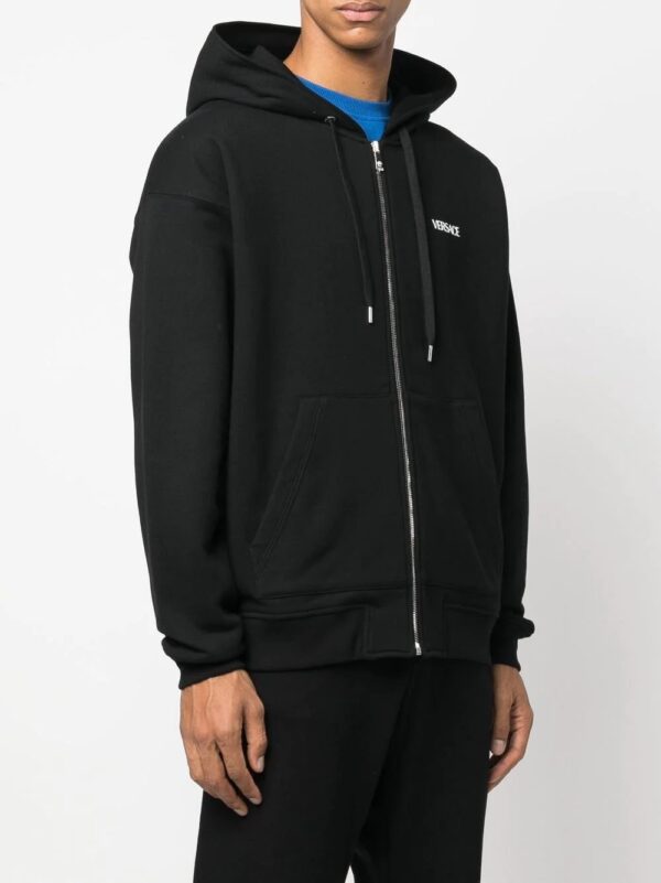 Versace  logo-print zip-fastening hoodie - Image 2