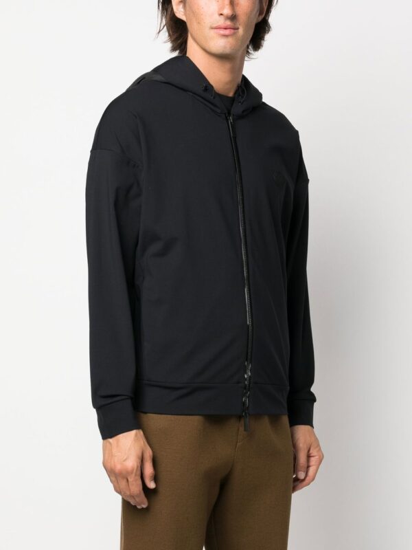 Moncler logo-patch zip-up hoodie - Image 3