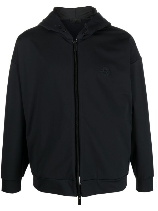 Moncler logo-patch zip-up hoodie
