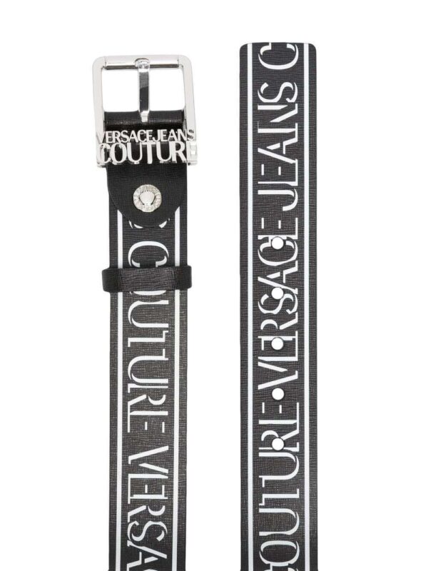 Versace logo-tape leather belt - Image 2