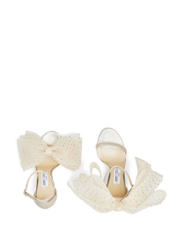 Jimmy Choo  Aveline 100mm bow-embellished sandals - Image 4