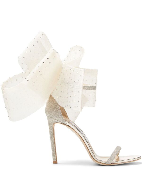 Jimmy Choo  Aveline 100mm bow-embellished sandals
