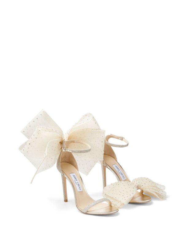 Jimmy Choo  Aveline 100mm bow-embellished sandals - Image 2
