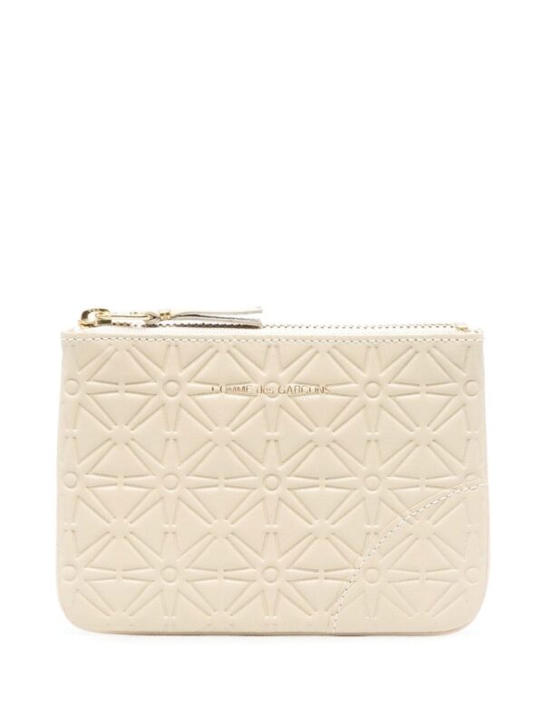 Comme Des Garçons Wallet  geometric embossed top-zip wallet