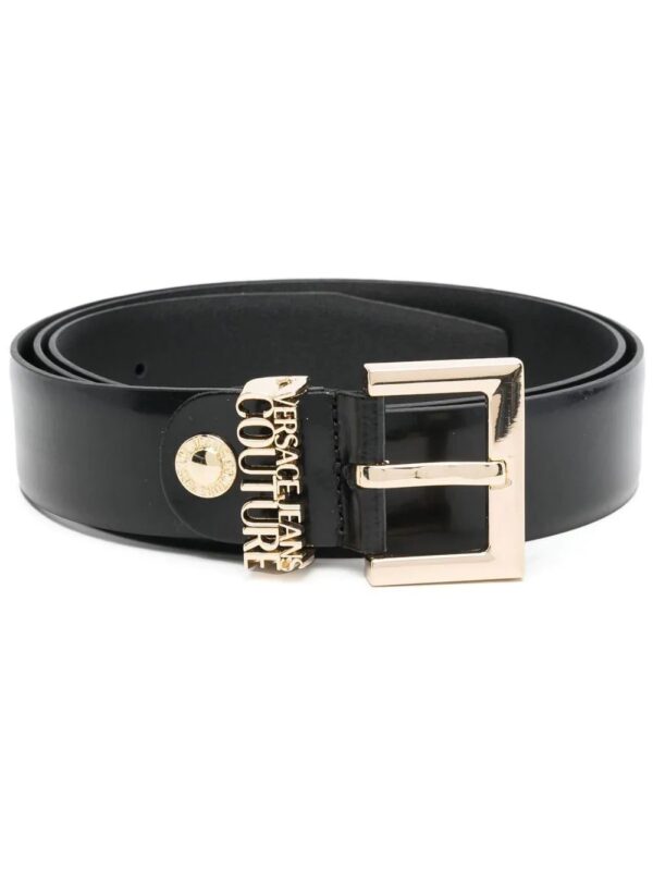 Versace logo-plaque leather buckle belt