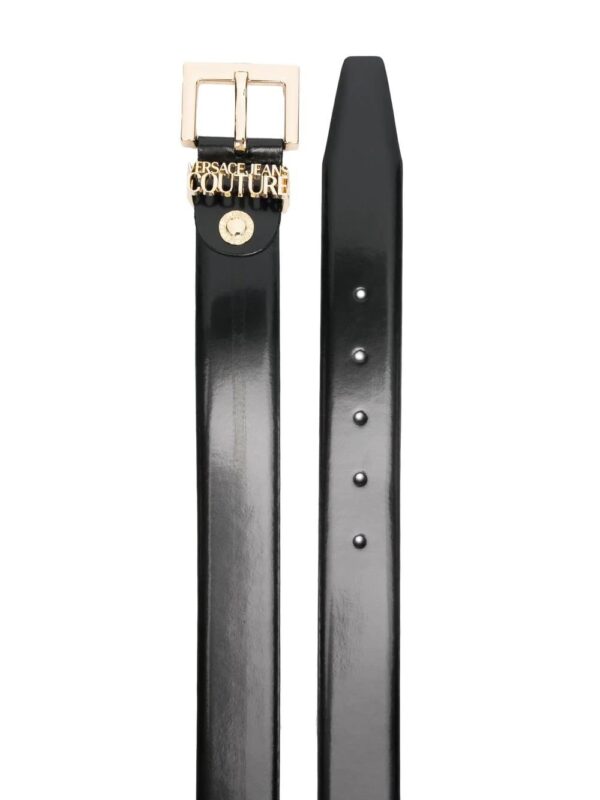 Versace logo-plaque leather buckle belt - Image 2